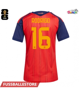 Günstige Spanien Rodri Hernandez #16 Heimtrikot Damen WM 2026 Kurzarm